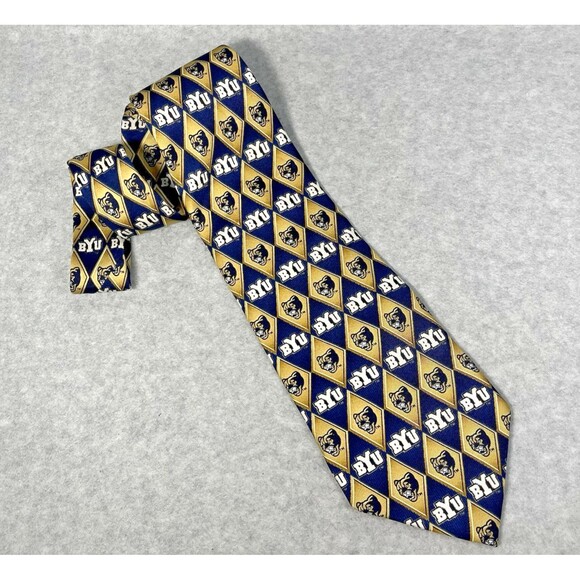 BYU Cougars Mens Silk Tie NCAA Football Eagle Neckwear Classic 58.5 in College - Picture 2 of 8